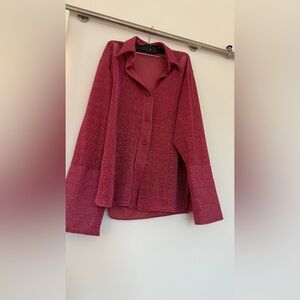 Oseree Metallic Pink  Button-Down Shirt